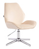 FOTEL HR350CROSS KREMOWY WELUR CHROMOWANA PODSTAWA