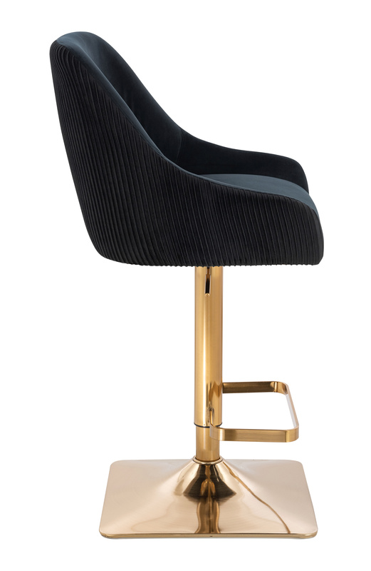FOTEL HR920KW CZARNY WELUR ZŁOTA PODSTAWA