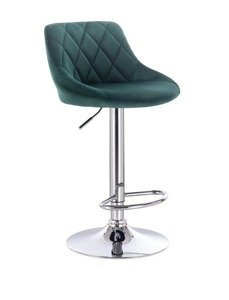 FOTEL HR1054W CHROM BUTELKOWA ZIELEŃ WELUR