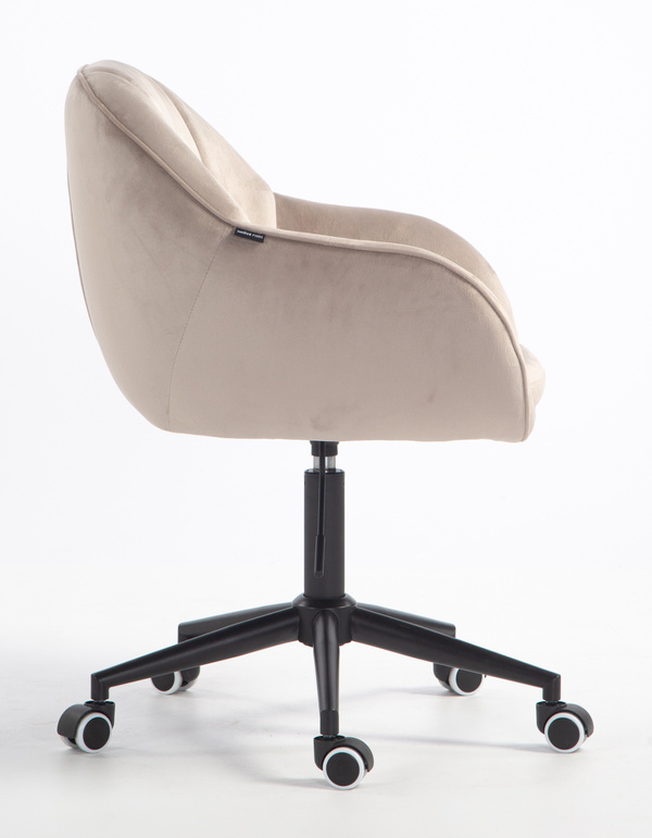 FOTEL HR2055K LATTE WELUR CZARNA PODSTAWA