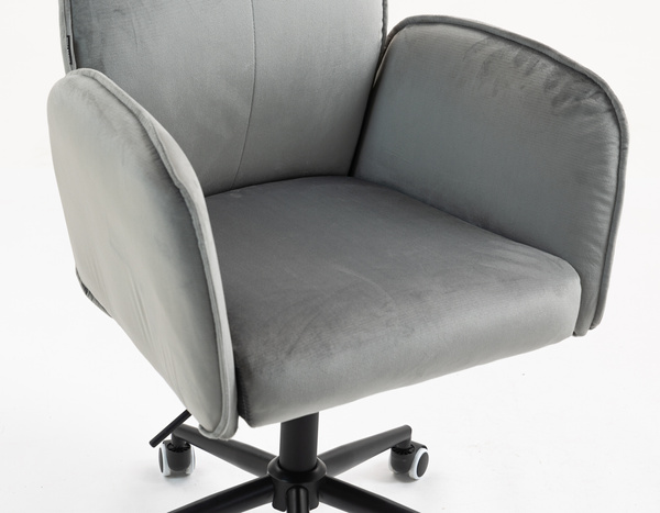 FOTEL HR280K STALOWY WELUR CZARNA PODSTAWA