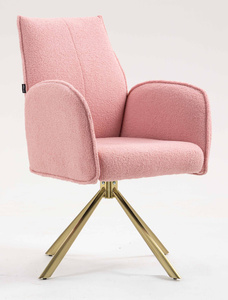 FOTEL HR280 PUDROWY RÓŻ BARANEK ZŁOTY PAJĄK