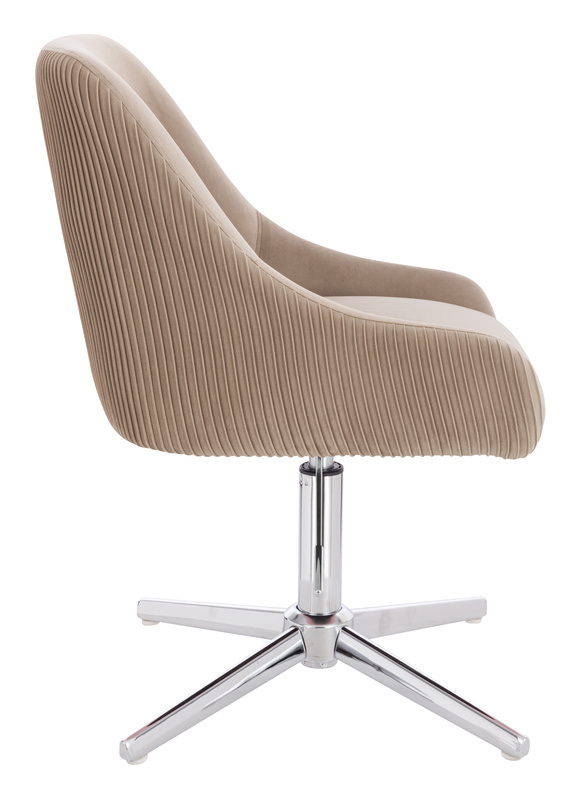 FOTEL HR920CROSS LATTE WELUR CHROMOWANA PODSTAWA