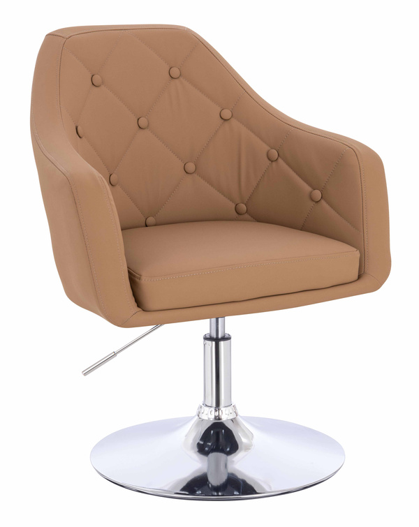 HOKER HR831N KARMELOWY EKOSKÓRA PREMIUM SOFT CHROMOWANA PODSTAWA