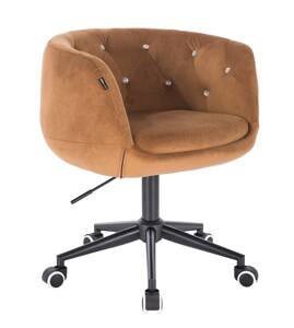 FOTEL HR333CK MIODOWY WELUR CZARNA PODSTAWA