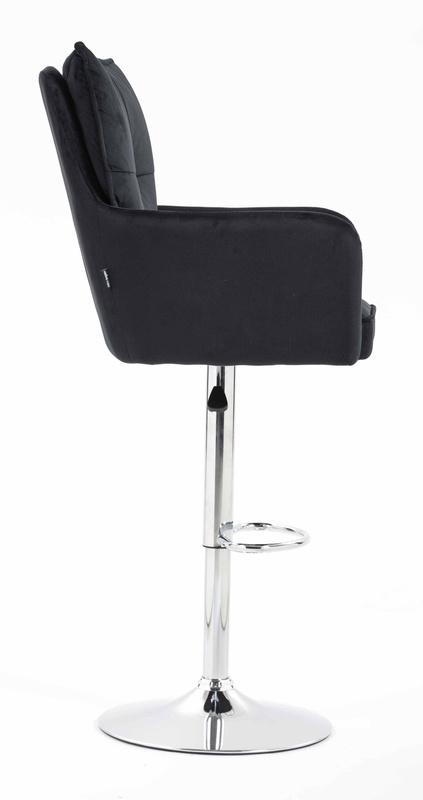 HOKER HR250W CZARNY WELUR  CHROMOWANA PODSTAWA