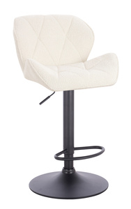 FOTEL HR111W KREMOWY BARANEK CZARNA PODSTAWA