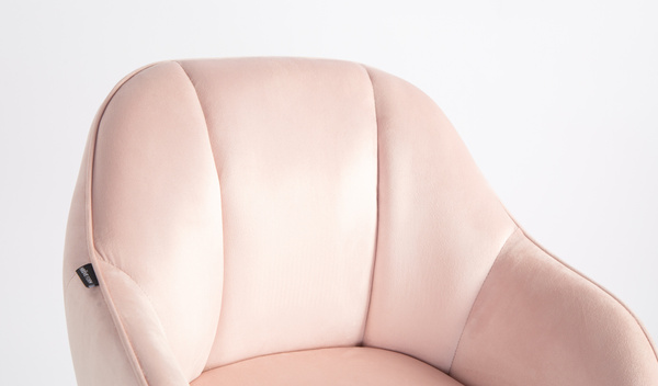 HOKER HR2055KW PUDROWY RÓŻ WELUR CZARNA PODSTAWA