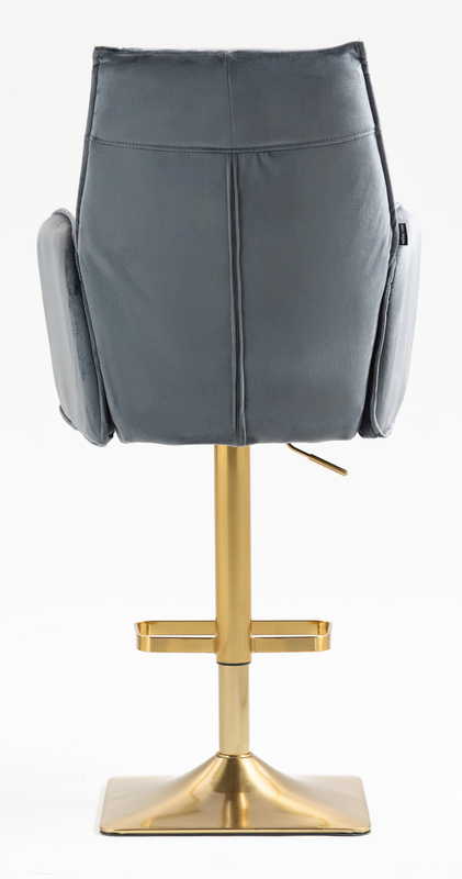 FOTEL HR280KW GRAFITOWY WELUR ZŁOTA PODSTAWA