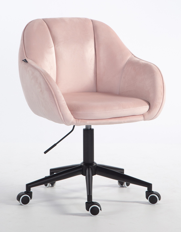 HOKER HR2055K PUDROWY RÓŻ WELUR CZARNA PODSTAWA