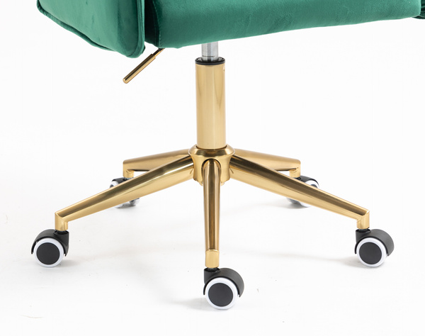 FOTEL HR280K BUTELKOWA ZIELEŃ WELUR ZŁOTA PODSTAWA