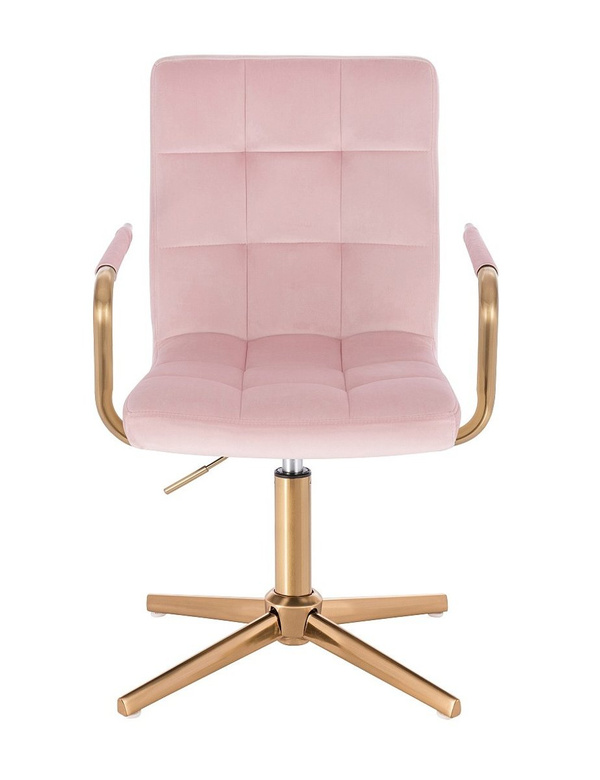 HOKER HR1015PCROSS PUDROWY RÓŻ WELUR ZŁOTA PODSTAWA