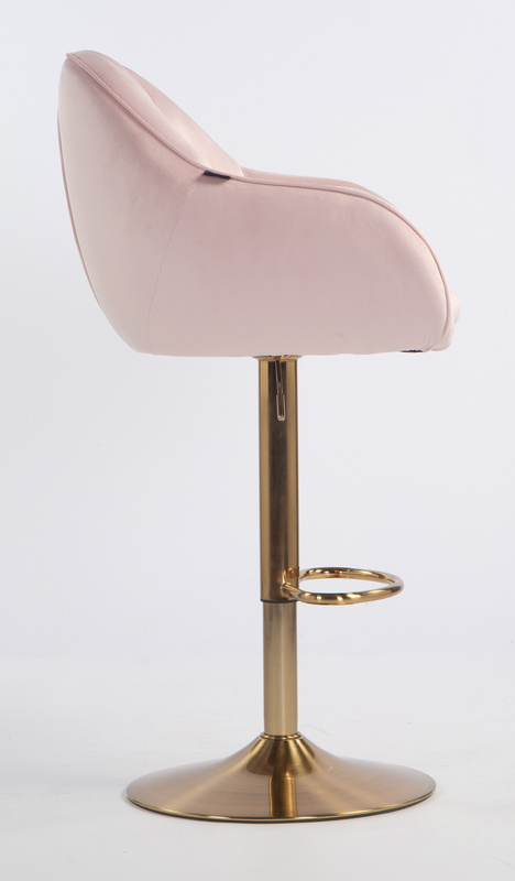 HOKER HR2055W PUDROWY RÓŻ WELUR ZŁOTA PODSTAWA