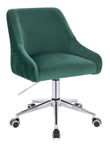 FOTEL HR920K BUTELKOWA ZIELEŃ WELUR CHROMOWANA PODSTAWA