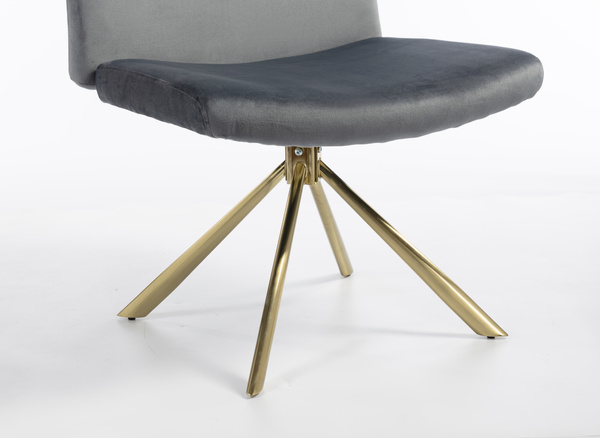 HOKER HR150 PAJĄK GRAFITOWY WELUR  ZŁOTA PODSTAWA