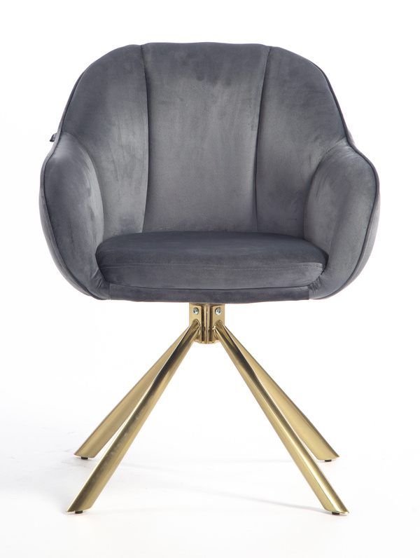 HOKER HR2055 GRAFITOWY WELUR ZŁOTY PAJĄK