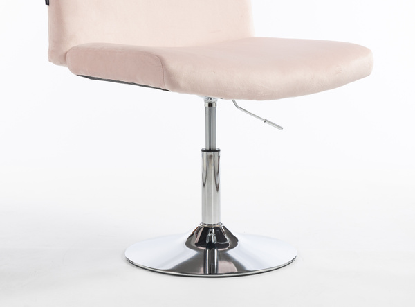 HOKER HR150N PUDROWY RÓŻ WELUR CHROMOWANA PODSTAWA