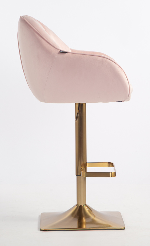 HOKER HR2055KW PUDROWY RÓŻ WELUR ZŁOTA PODSTAWA