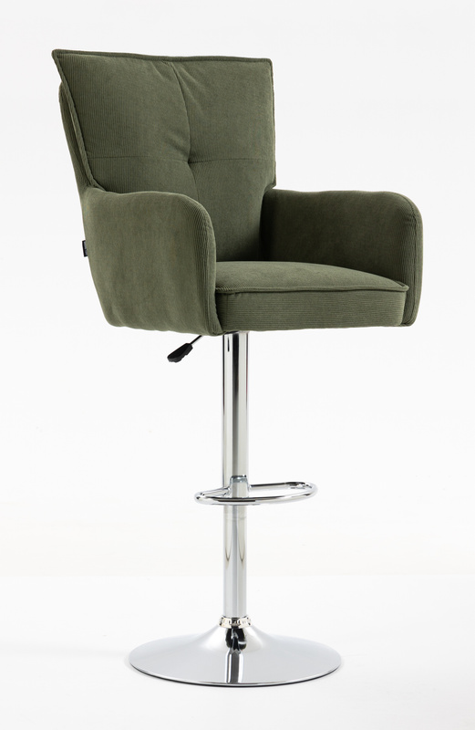 HOKER HR250W ZIELONY SZAŁWIA PREMIUM CORD SZTRUKS CHROMOWANA PODSTAWA