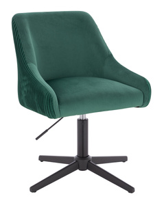 FOTEL HR920CROSS BUTELKOWA ZIELEŃ WELUR CZARNA PODSTAWA