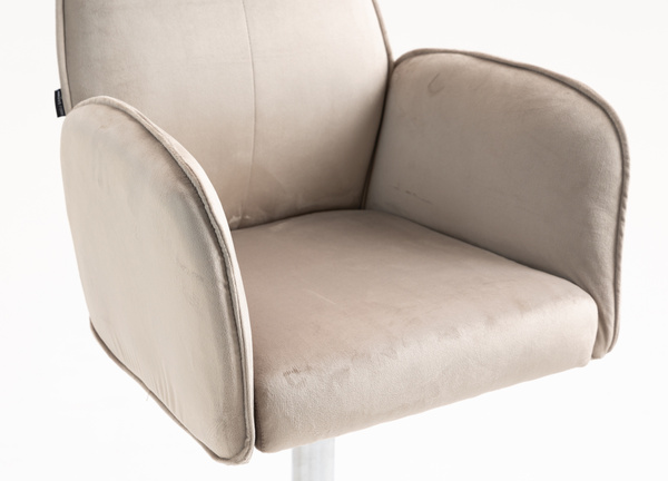 FOTEL HR280W LATTE WELUR CHROMOWANA PODSTAWA