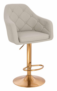 HOKER HR831W ECRU EKOSKÓRA PREMIUM SOFT ZŁOTA PODSTAWA