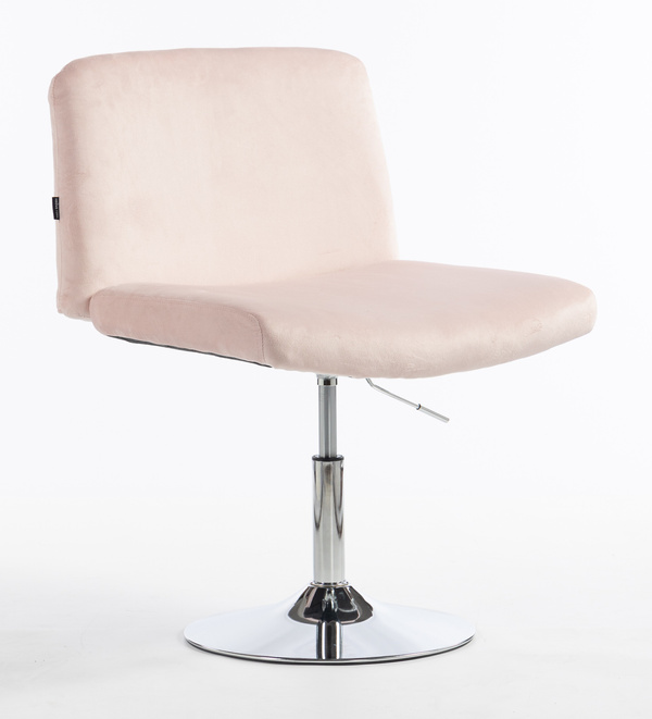 HOKER HR150N PUDROWY RÓŻ WELUR CHROMOWANA PODSTAWA