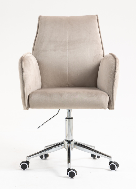 FOTEL HR280K LATTE WELUR CHROMOWANA PODSTAWA