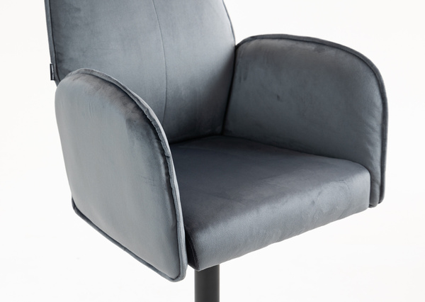 FOTEL HR280KW GRAFITOWY WELUR CZARNA PODSTAWA