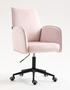 FOTEL HR280K PUDROWY RÓŻ WELUR CZARNA PODSTAWA
