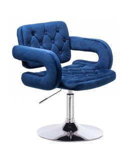 HOKER HR8403N CIEMNE MORZE WELUR CHROMOWANA PODSTAWA