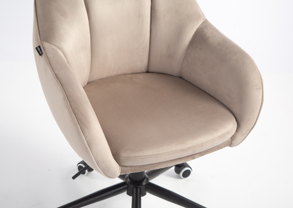 FOTEL HR2055K LATTE WELUR CZARNA PODSTAWA