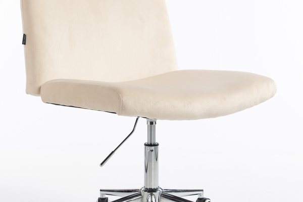 HOKER HR150K KREMOWY WELUR CHROMOWANA PODSTAWA