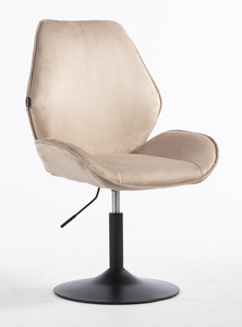 FOTEL HR350N LATTE WELUR CZARNA PODSTAWA