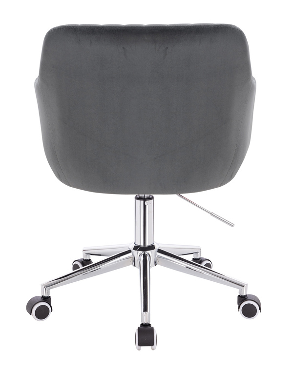 FOTEL HR190K GRAFITOWY WELUR CHROMOWANA PODSTAWA
