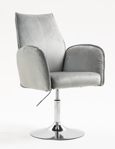 FOTEL HR280N STALOWY WELUR CHROMOWANA PODSTAWA