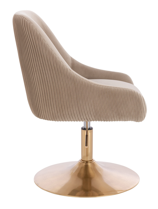 FOTEL HR920N LATTE WELUR ZŁOTA PODSTAWA