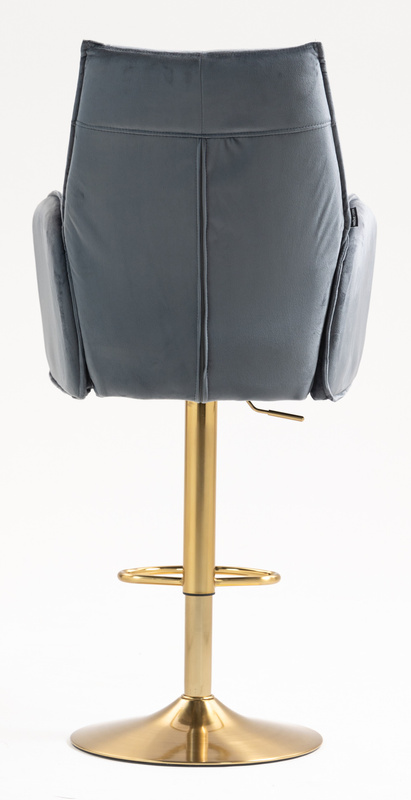 FOTEL HR280W GRAFITOWY WELUR ZŁOTA PODSTAWA