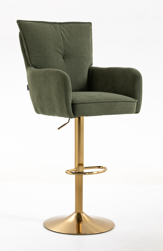 HOKER HR250W ZIELONY SZAŁWIA PREMIUM CORD SZTRUKS ZŁOTA PODSTAWA