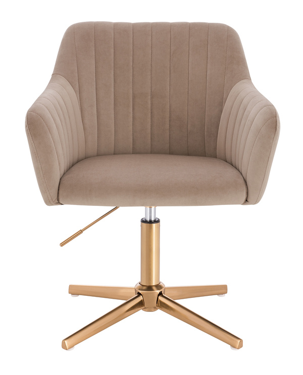 FOTEL HR190CROSS LATTE WELUR ZŁOTA PODSTAWA