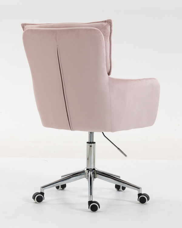 HOKER HR250K PUDROWY RÓŻ WELUR  CHROMOWANA PODSTAWA