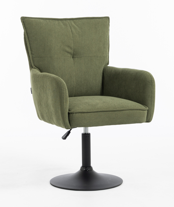 HOKER HR250N ZIELONY SZAŁWIA PREMIUM CORD SZTRUKS CZARNA PODSTAWA