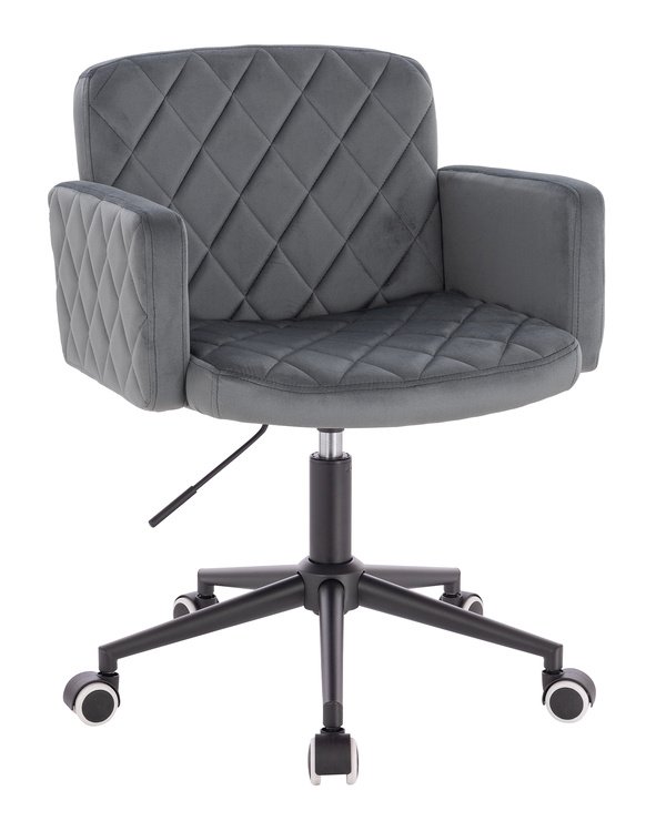 FOTEL HR802K GRAFITOWY WELUR CZARNA PODSTAWA