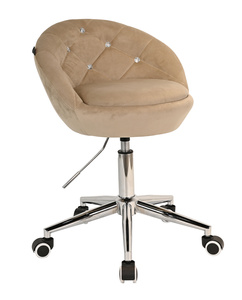 FOTEL HR948K LATTE WELUR CHROMOWANA PODSTAWA