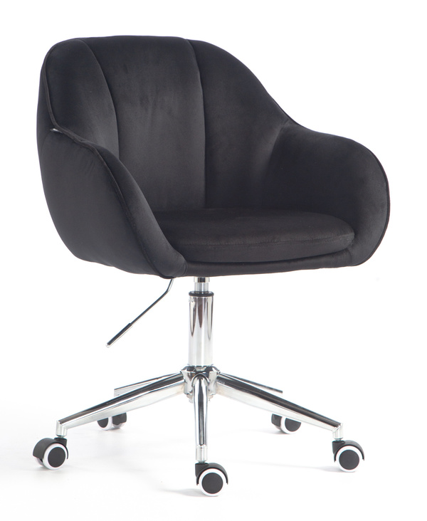 HOKER HR2055K CZARNY WELUR CHROMOWANA PODSTAWA