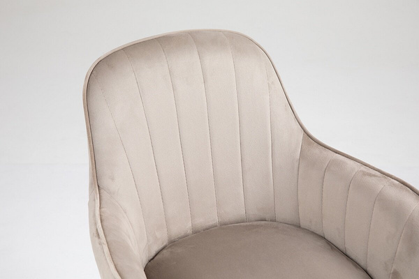 FOTEL HR2022N LATTE WELUR CZARNA PODSTAWA