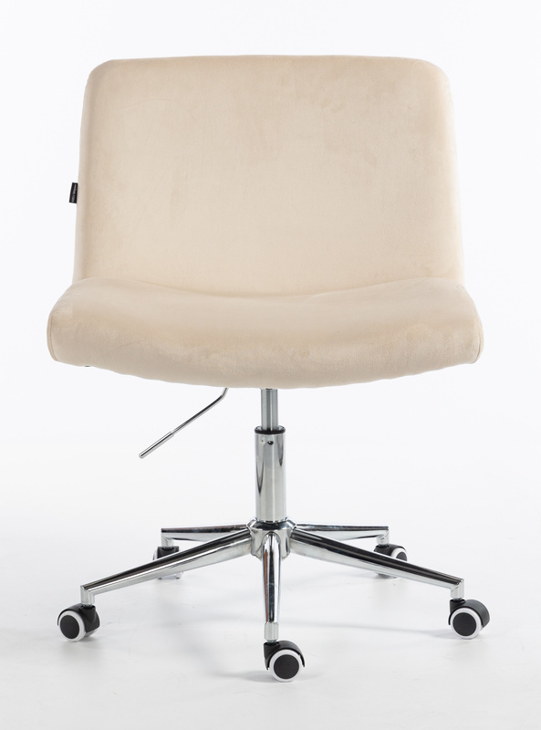 HOKER HR150K KREMOWY WELUR CHROMOWANA PODSTAWA