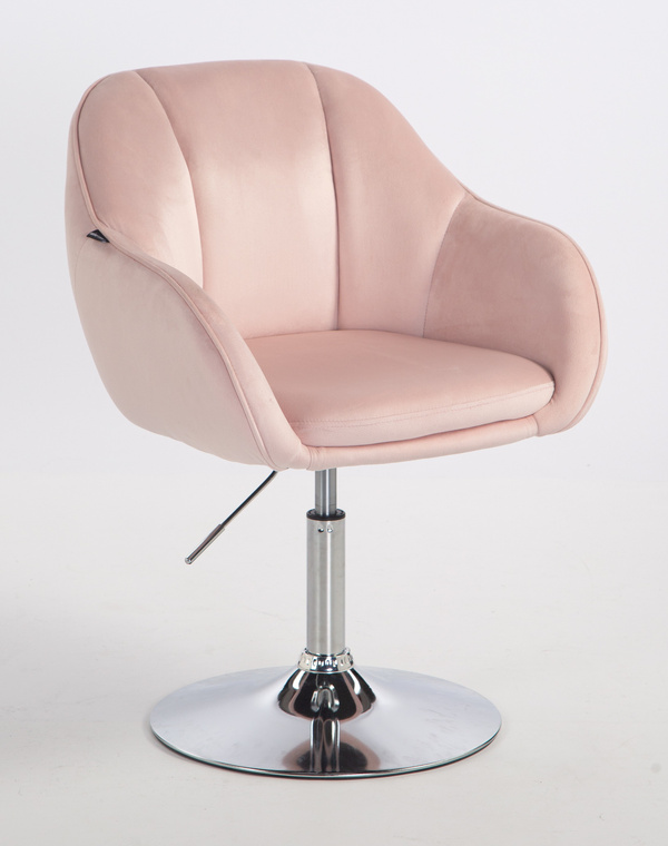 HOKER HR2055N PUDROWY RÓŻ WELUR CHROMOWANA PODSTAWA