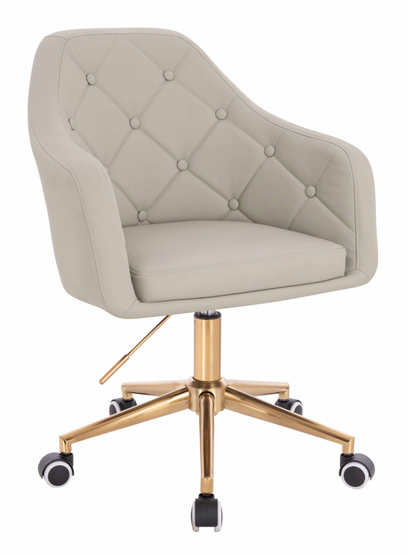 HOKER HR831K ECRU EKOSKÓRA PREMIUM SOFT ZŁOTA PODSTAWA