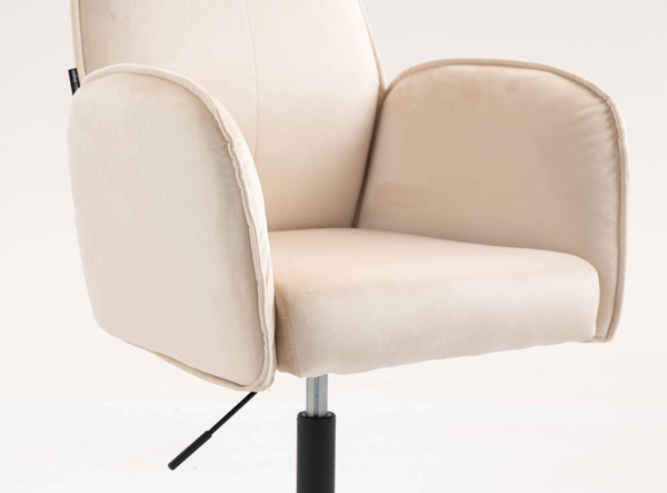 FOTEL HR280N KREMOWY WELUR CZARNA PODSTAWA